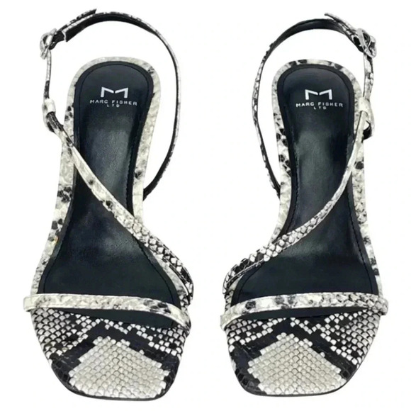 Marc Fisher Gove2 Snake Print Leather Womens Heeled Sandal Size 9.5M - Picture 5 of 15